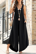 Load image into Gallery viewer, Womens Jumpsuit-Pocketed Scoop Neck Wide Leg Jumpsuit
