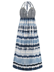 Womens Tie-Dye Dress | Tie-Dye Halter Neck Sleeveless Dress | Dresses/Maxi Dresses