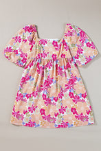 Load image into Gallery viewer, Womens Mini Dress | Printed Square Neck Half Sleeve Mini Dress
