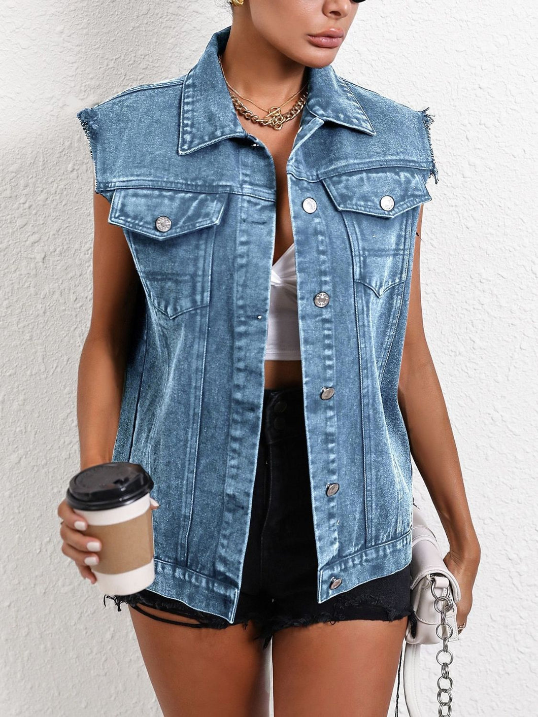 Modern Denim Jacket Vest