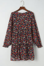 Load image into Gallery viewer, Wrapped V Neckline Long Sleeve Floral Dress
