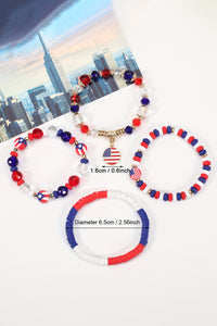 Flag Day Bracelet | Red Blue Beaded Multi-Layer Bracelet