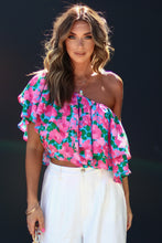 Load image into Gallery viewer, Rose Floral Off-Shoulder Tiered Ruffle Blouse | Tops/Blouses &amp; Shirts
