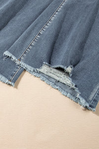 Dusk Blue Vintage Light Wash Ripped Raw Edge Flare Jeans | Bottoms/Jeans