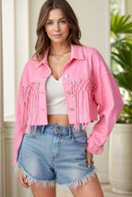 Load image into Gallery viewer, Tassel Sequin Denim Jacket
