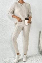 Load image into Gallery viewer, Skinny Pants Set | Apricot Knit Loose Long Sleeve Top Pants
