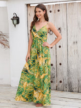 Load image into Gallery viewer, Maxi Dress | Printed Surplice Spaghetti Strap Dress
