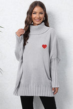 Load image into Gallery viewer, Turtle Neck Long Sleeve Ribbed Sweater
