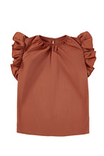 Load image into Gallery viewer, Flutter Sleeve Top | Red Sandalwood Sleeveless Blouse
