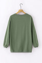 Load image into Gallery viewer, Womens Sweatshirt | Green Ribbed Oversized
