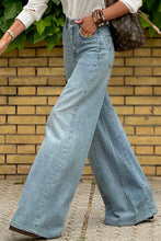 Load image into Gallery viewer, Wide Leg Jeans | Blue Acid Wash High Waist
