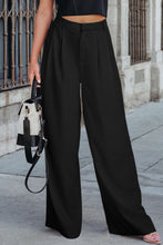 Load image into Gallery viewer, Black Pleated Elegant Wide Leg Pants | Bottoms/Pants &amp; Culotte
