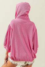 Load image into Gallery viewer, Womens Hooded Top | PINK BiBi Waffle-Knit Half Zip Hooded Top | hoodie
