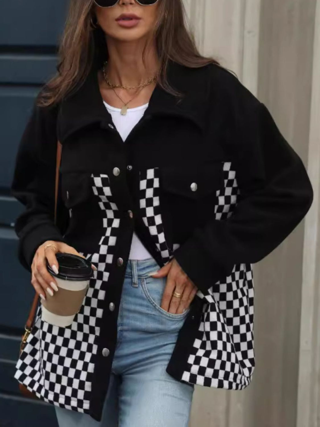 Checkered Long Sleeve Jacket