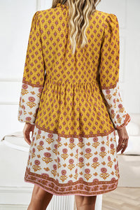 Womens Long Sleeve Dress | Printed V-Neck Long Sleeve Dress | Dress