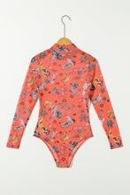 Load image into Gallery viewer, Orange Rodeo Bound Printed Long Sleeve Bodysuit
