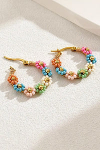 Pink Colorful Flower Hoop Earrings | Accessories/Jewelry