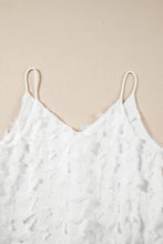 Load image into Gallery viewer, Tank Top | White Butterfly Applique Mesh Overlay
