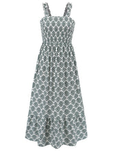 Load image into Gallery viewer, Womens Dress | Smocked Printed Square Neck Sleeveless Dress | Dress
