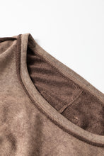 Load image into Gallery viewer, Brown Exposed Seam Thumbhole Drop Shoulder Loose Sweatshirt | Tops/Sweatshirts &amp; Hoodies
