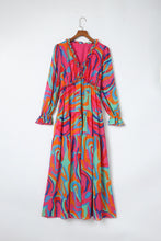 Load image into Gallery viewer, Multicolor Wild Lotus Ruffle Tiered Maxi Dress | Dresses/Maxi Dresses
