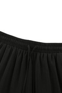 Black Frill Tiered Drawstring Waist Maxi Skirt | Bottoms/Skirts & Petticoat