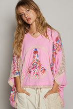 Load image into Gallery viewer, Hooded Top | V-Neck Peace Patch Lace Hooded Top
