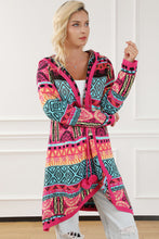 Load image into Gallery viewer, Rose Boho Aztec Knitted Pom Pom Tie Hooded Cardigan | Tops/Sweaters &amp; Cardigans
