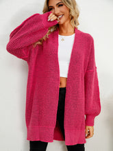 Load image into Gallery viewer, Pink Cardigan Sweater | Open Front Dropped Shoulder
