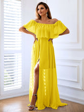 Load image into Gallery viewer, Formal Dress | Off-Shoulder Layered Split Maxi Dress
