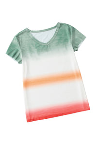 V Neck T-shirt | Multi-Color Tie-Dye