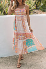 Load image into Gallery viewer, Multicolor Boho Patchwork Print Square Neck Sundress | Dresses/Maxi Dresses
