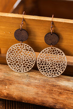 Load image into Gallery viewer, Drop Earrings | Khaki Hollow Out Wooden Round
