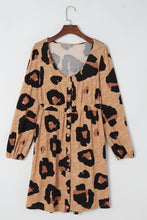 Load image into Gallery viewer, Mini Dress | Leopard Print Bubble Sleeve Loose Knit
