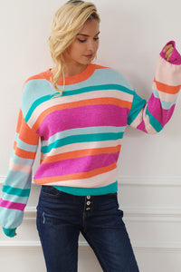 Striped Long Sleeve Knit Top