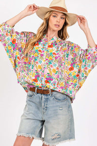 Floral Print Blouse | Button Down Floral Shirt