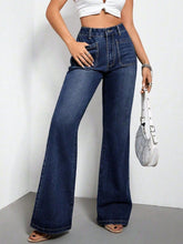 Load image into Gallery viewer, High Waist Bootcut Jeans with Pockets
