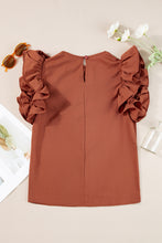 Load image into Gallery viewer, Flutter Sleeve Top | Red Sandalwood Sleeveless Blouse
