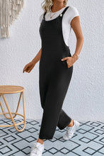 Load image into Gallery viewer, Black Overalls | Pocketed Wide Strap Overalls
