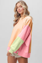 Load image into Gallery viewer, BiBi Washed Color Block Sweatshirt
