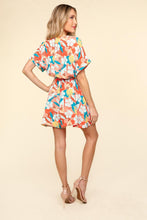 Load image into Gallery viewer, Short Sleeve Romper | Tropical Floral Tied Romper
