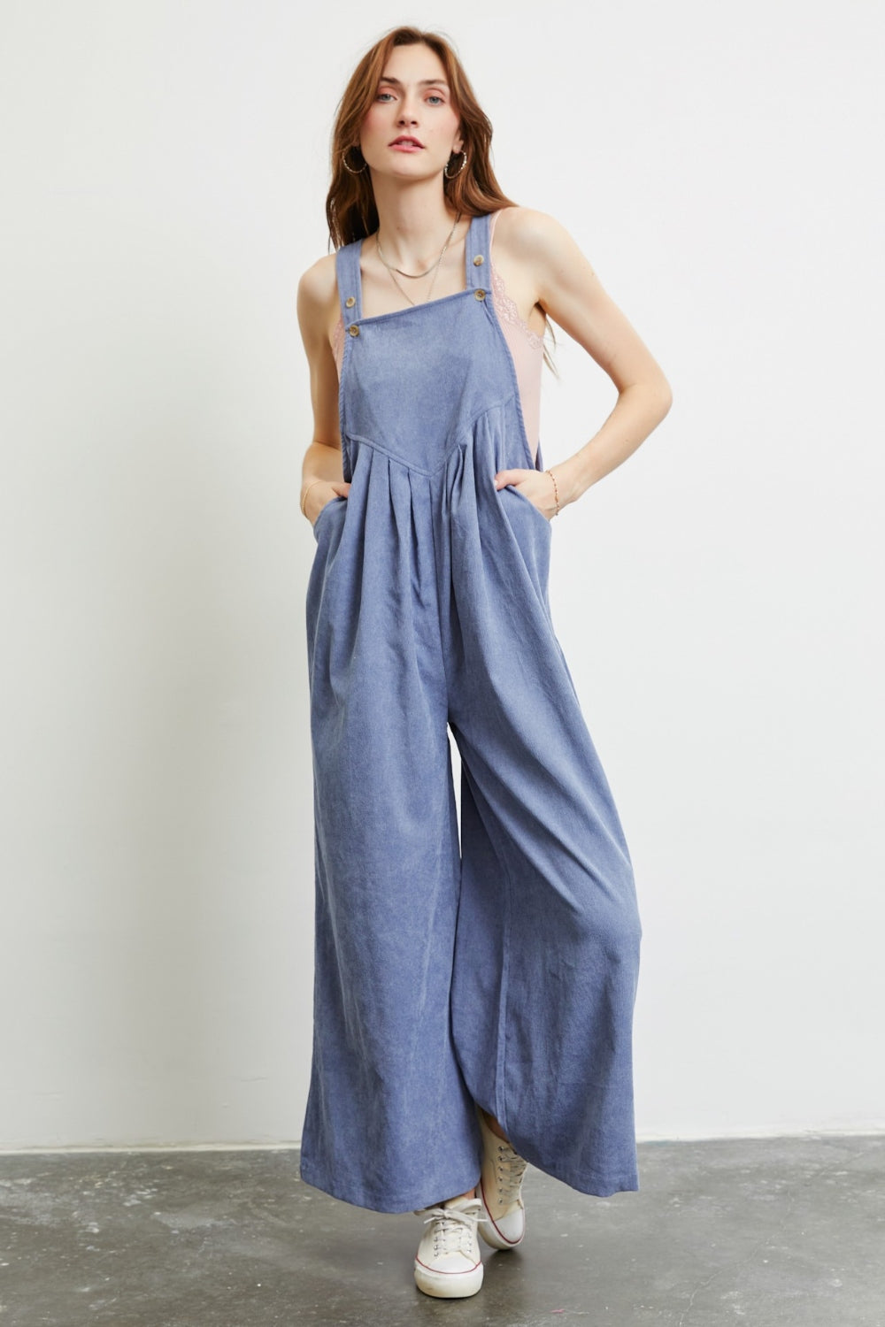 Womens Denim Overalls | HEYSON Full Size Wide Leg Overalls with Pockets