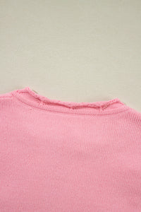 Peach Blossom Flower Detail Knitted Sweater