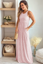 Load image into Gallery viewer, Pink Leopard Print Pocketed Sleeveless Maxi Dress | Dresses/Maxi Dresses
