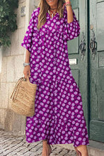 Load image into Gallery viewer, Maxi Dress | Purple Bohemian Puff Sleeve Dress
