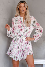 Load image into Gallery viewer, Vintage Floral Print Drawstring Flowy Dress | Dresses/Floral Dresses
