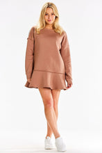 Load image into Gallery viewer, Wide Ruffle Thick Sweatshirt Day Dress
