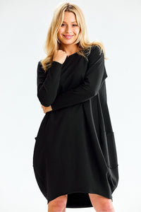 Sweatshirt Midi Dress  | Loose Cut Long Sleeves