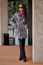 Load image into Gallery viewer, Zebra Print Italian Coat Wide Belt
