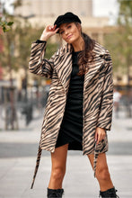 Load image into Gallery viewer, Zebra Print Italian Coat Wide Belt
